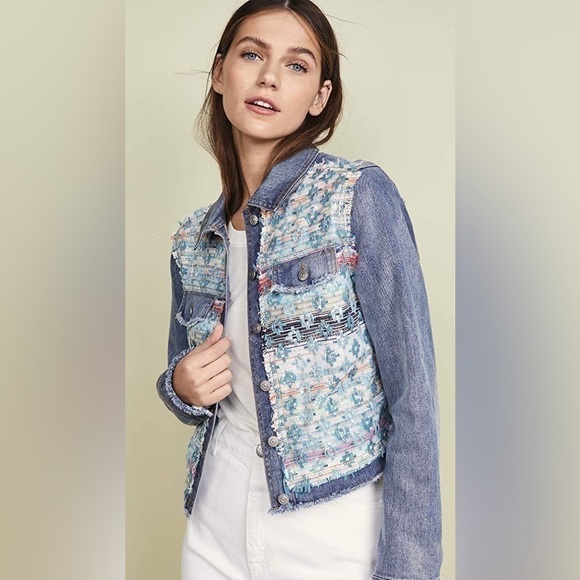 RAMY BROOK Murray Embellished Jean Jacket Small - Picture 1 of 8